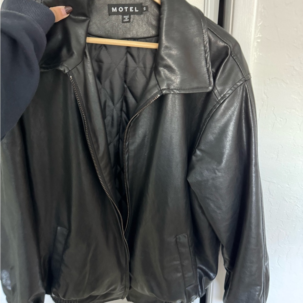 Motel Rocks Black Bomber Jacket with Varsity Style